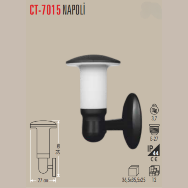 Cata Napoli Bahçe Aplik E27 Duylu CT-7015
