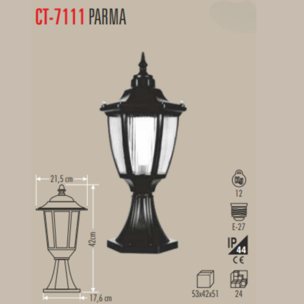 Cata E27 Bahçe Armatürü Parma CT-7111