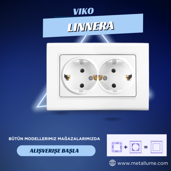 Viko Linnera İkili Topraklı Priz Ç.K